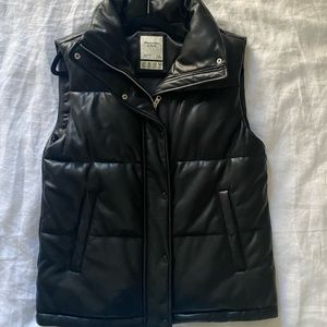 Abercrombie & Fitch Vegan Leather Puffer Vest